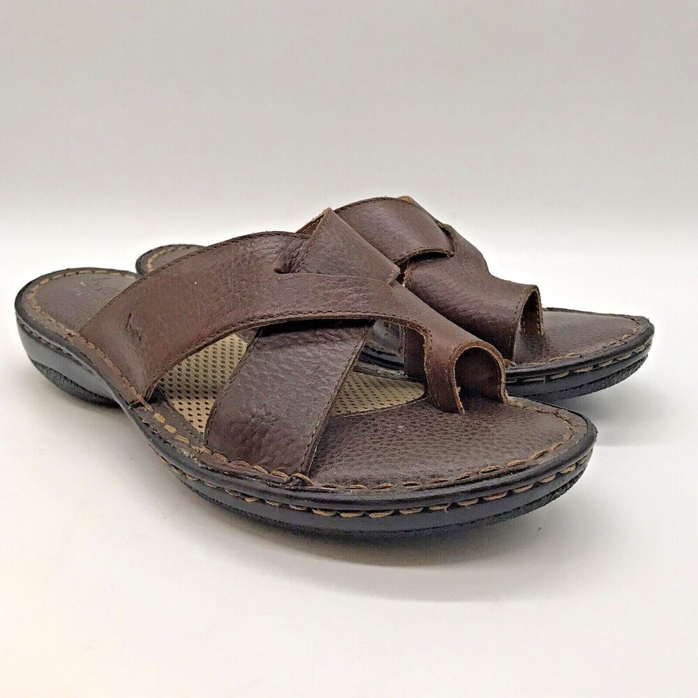 B.O.C. Kalba French Roast Brown Full Grain Leather Strappy Women's 8M Sandals - Picture 3 of 11
